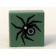 Part 3070bpb001 Sand Green Tile 1 x 1 with Spider Pattern 